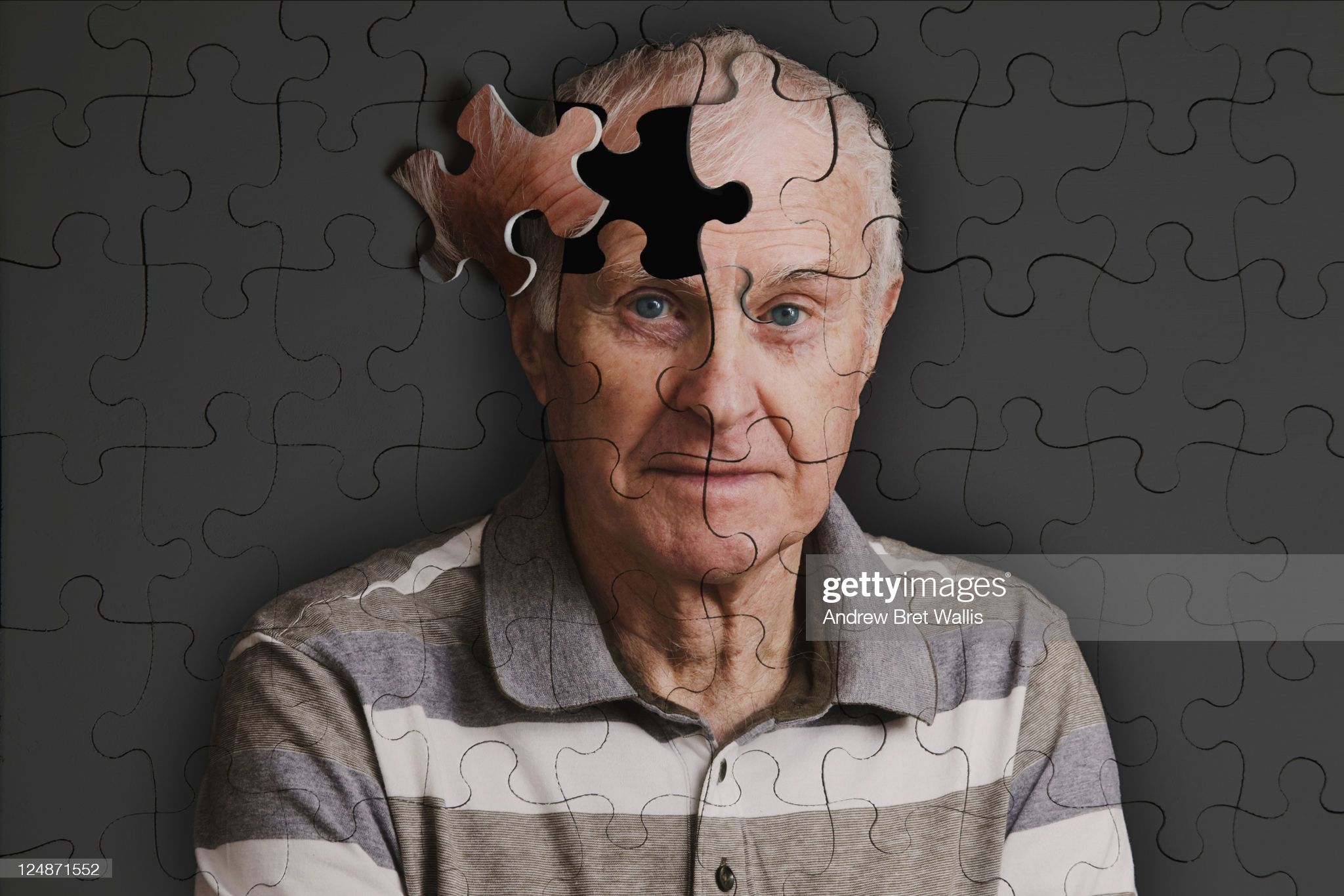 Jigsaw puzzle of senior man